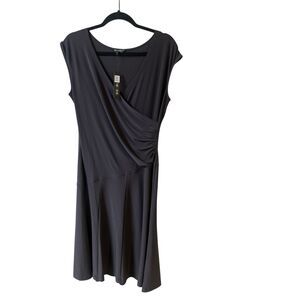 Nic + Zoe faux wrap dress phantom gray sz Med NWT